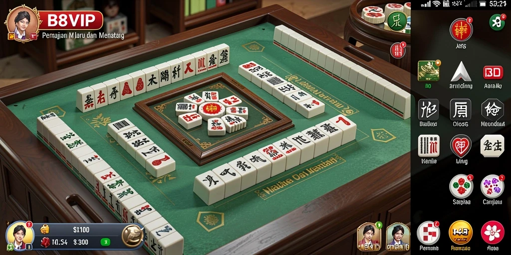 Gameplay B8VIP menampilkan pengalaman Mahjong yang menarik dan seru.