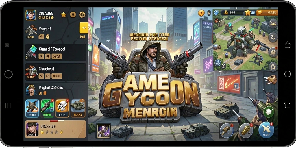 Screenshot utama CINA365 menunjukkan gameplay Tycoon yang seru dan dinamis.