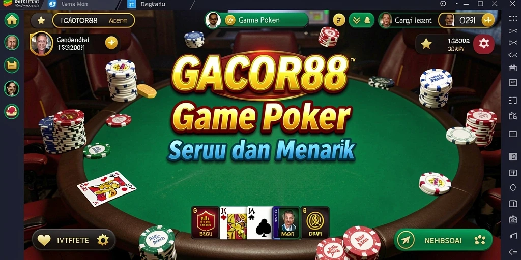 Tampilan gameplay Poker GACOR88 yang menarik dan dinamis.