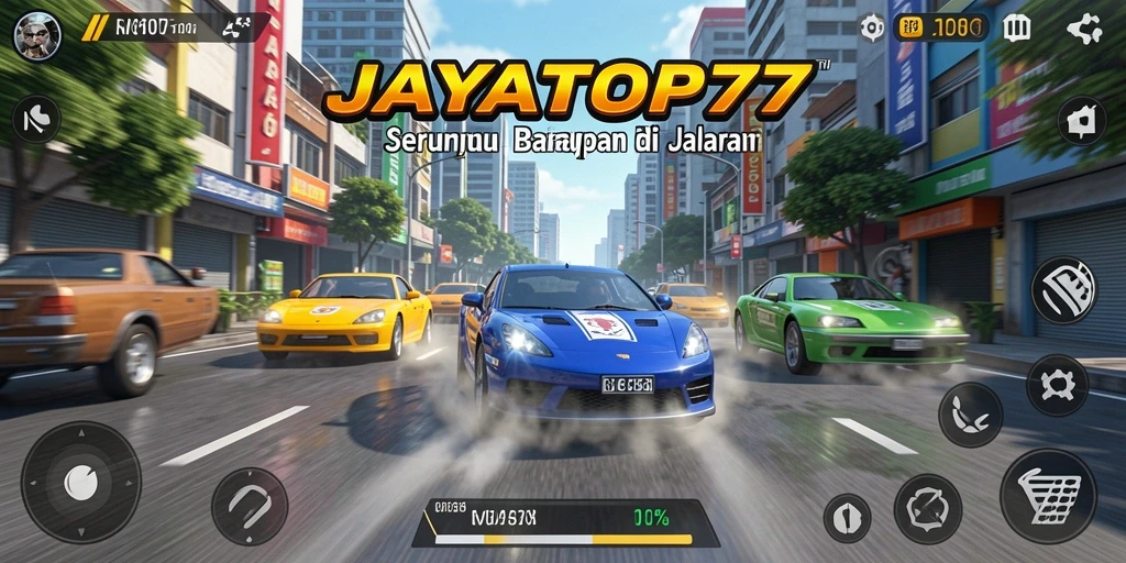 Tampilan gameplay seru dari JAYATOP77 yang penuh aksi balapan.