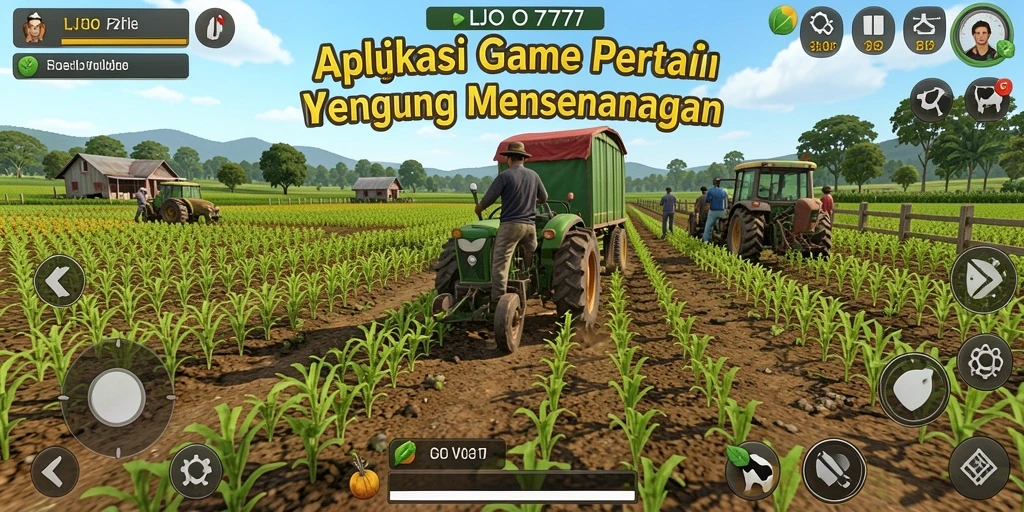 Screenshot gameplay LJO777 menampilkan aktivitas bertani yang seru dan interaktif.