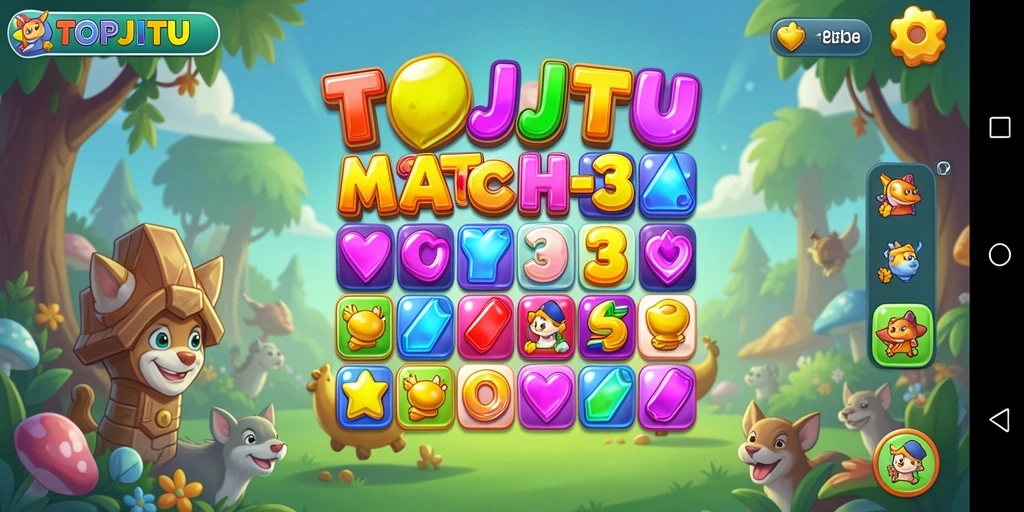 Gameplay TOPJITU yang penuh warna dan menantang.